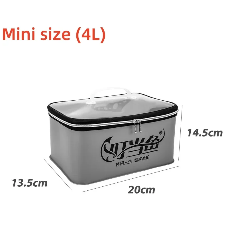 Caja de bolsa de pesca EVA multifunción, cubo plegable para peces vivos, 4L, 6L, 10l, 14l, contenedor de agua, herramientas de aparejos de pesca, estuche de almacenamiento - imagen 5