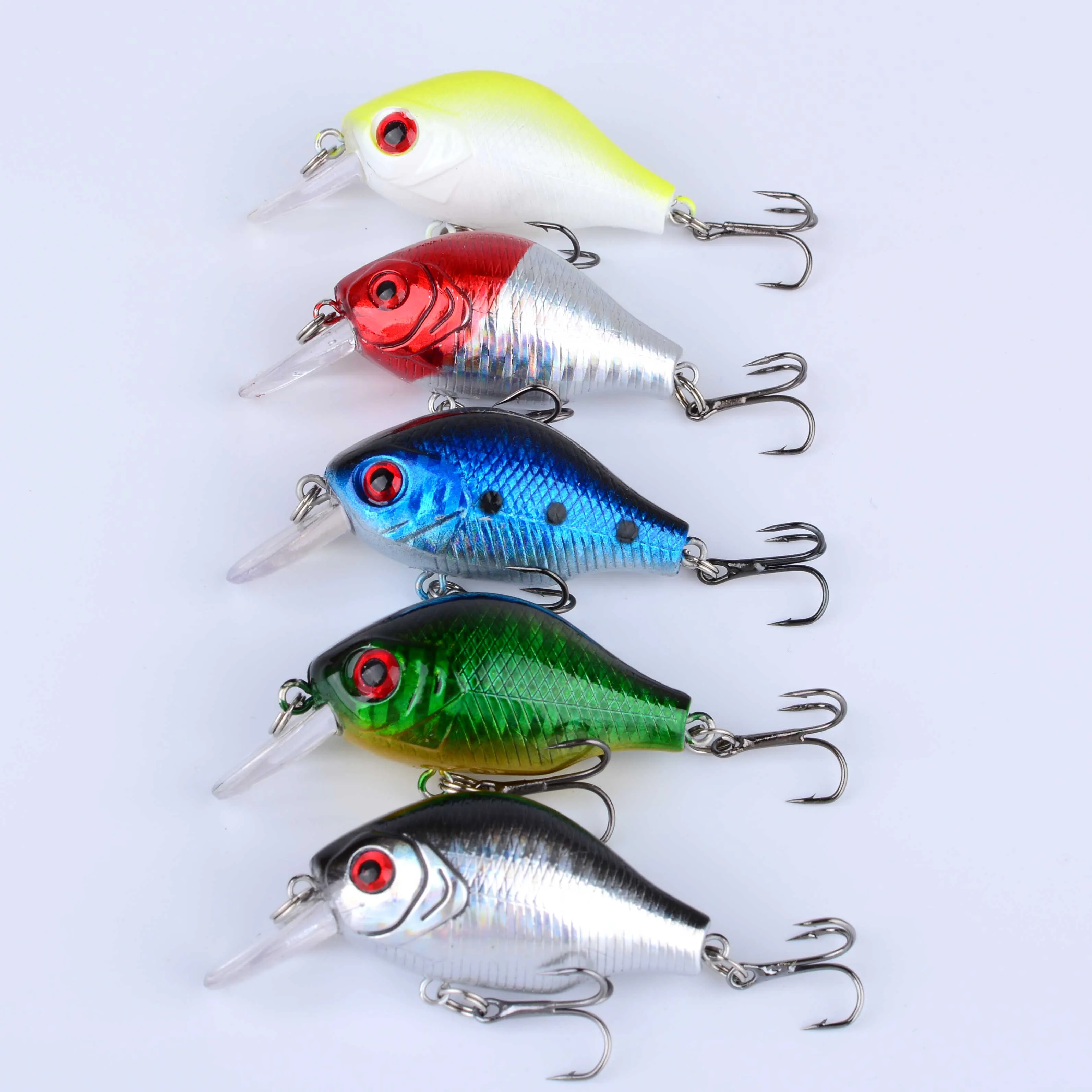 Señuelo de pesca con manivela Wobblers, cebo duro de plástico Artificial flotante, trucha, Crankbait, Lucio, aparejos de pesca, 5 uds. - imagen 4
