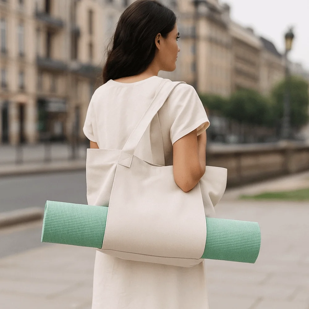 Bolsa de transporte para esterilla de Yoga de gran capacidad, bolsa de Yoga multifuncional ligera y plegable, funda para esterilla de Pilates lavable portátil para Fitness - imagen 3