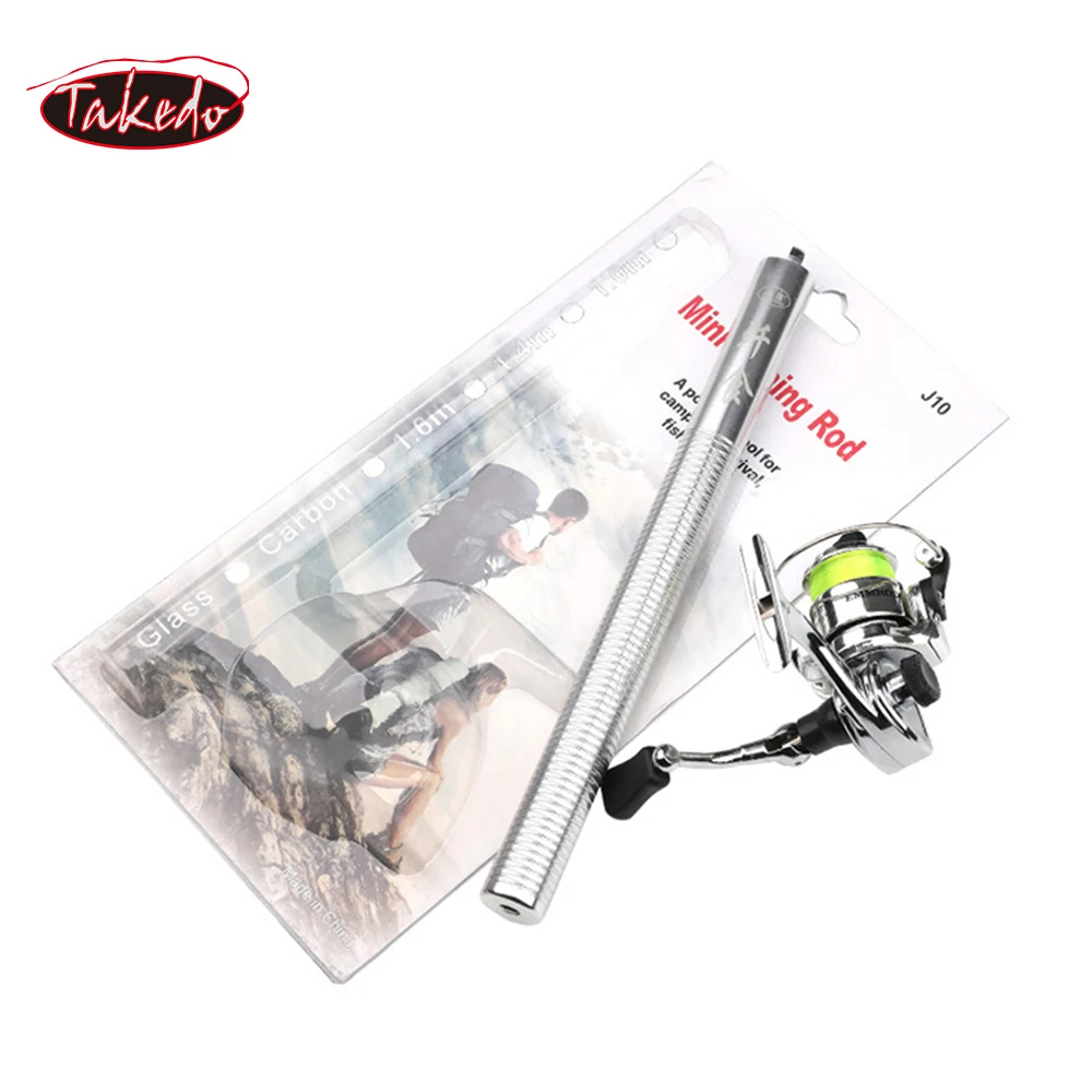 TAKEDO-Mini caña de pescar y carrete telescópico para niños, juego de caña de pescar en hielo, 1M, 1,4 M, 1,6 M, Matel, MY J10 - imagen 5