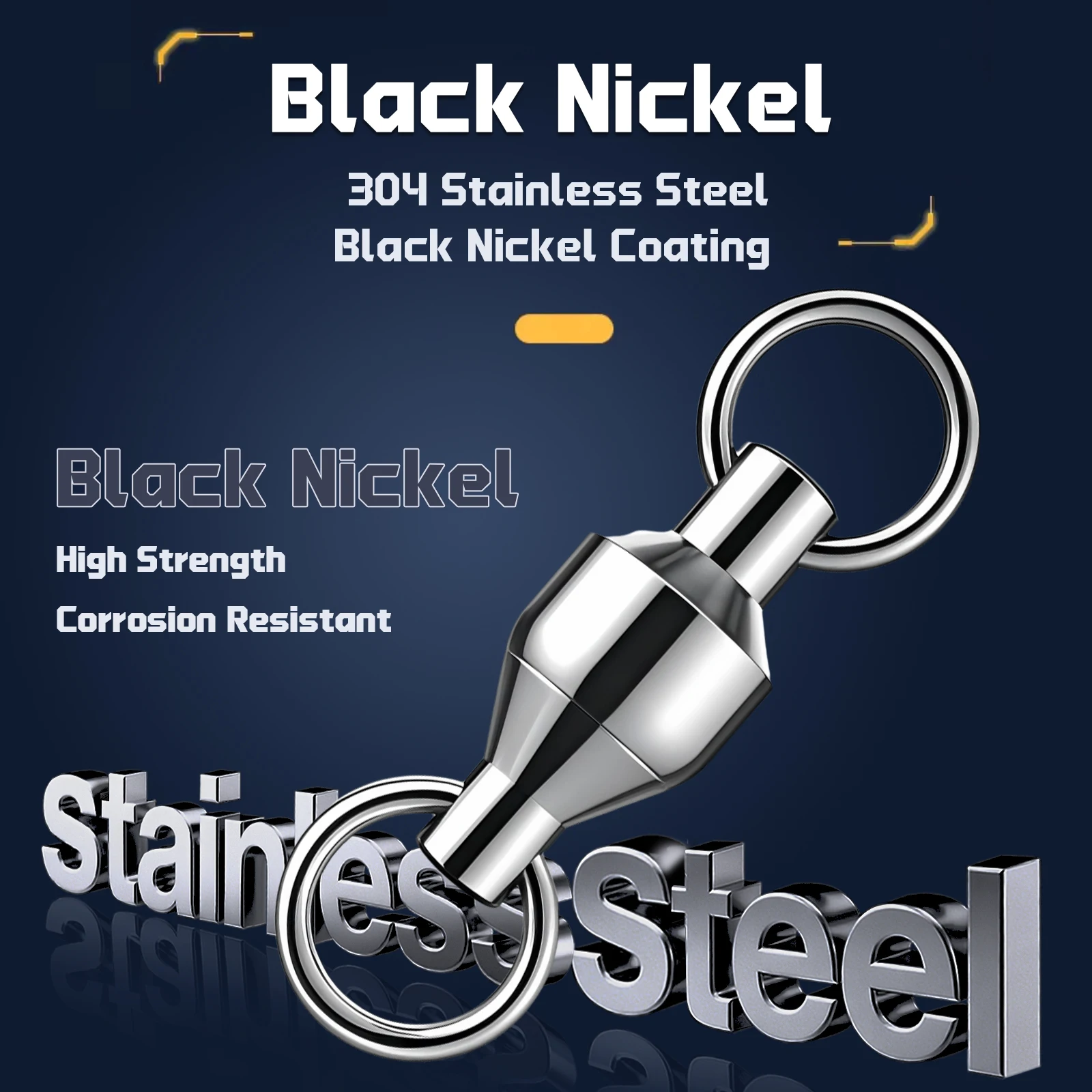 Paquete de 20 ~ 100 anillos de soldadura sólidos giratorios de pesca con rodamiento de bolas conector resistente de acero inoxidable agua dulce y salada - imagen 5