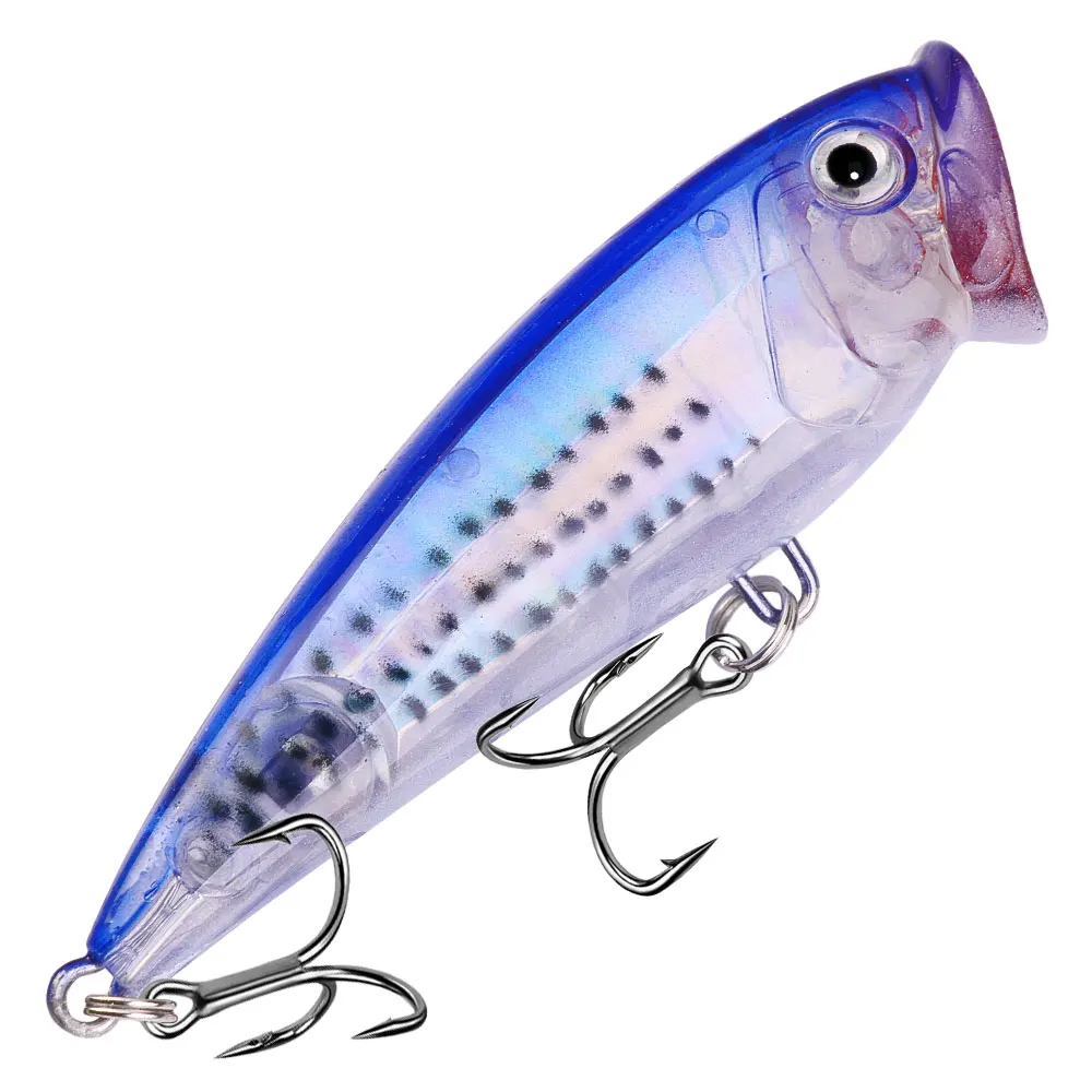 1 unidad Topwater Popper 7,5 cm 8,3g señuelo duro flotante cebo Artificial ojos 3D para lubina perca Pike Pesca de agua dulce y salada - imagen 5