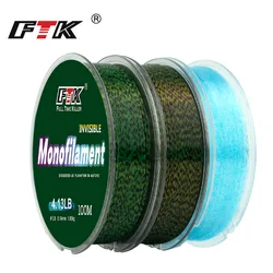 FTK-sedal de pesca Invisible, 100/300/500m, línea de revestimiento de fluorocarbono moteado, 0,14mm-0,50mm, 4,13LB-34,32LB, línea manchada súper fuerte
