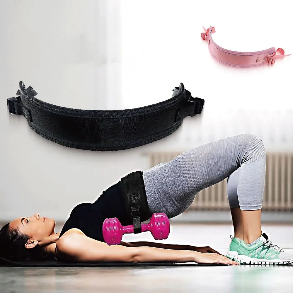 Nuevo cinturón de peso EVA + Webbing, cinturones de empuje de cadera antideslizantes en negro y rosa, cinturón de entrenamiento de cintura ajustable fácil de usar, entrenamientos en casa - imagen 4