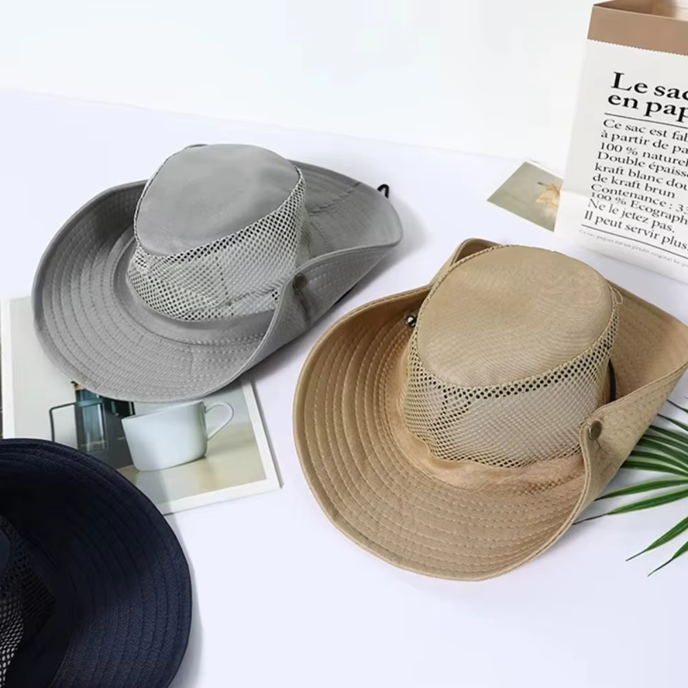 Sombrero plegable visto desde diferentes ángulos