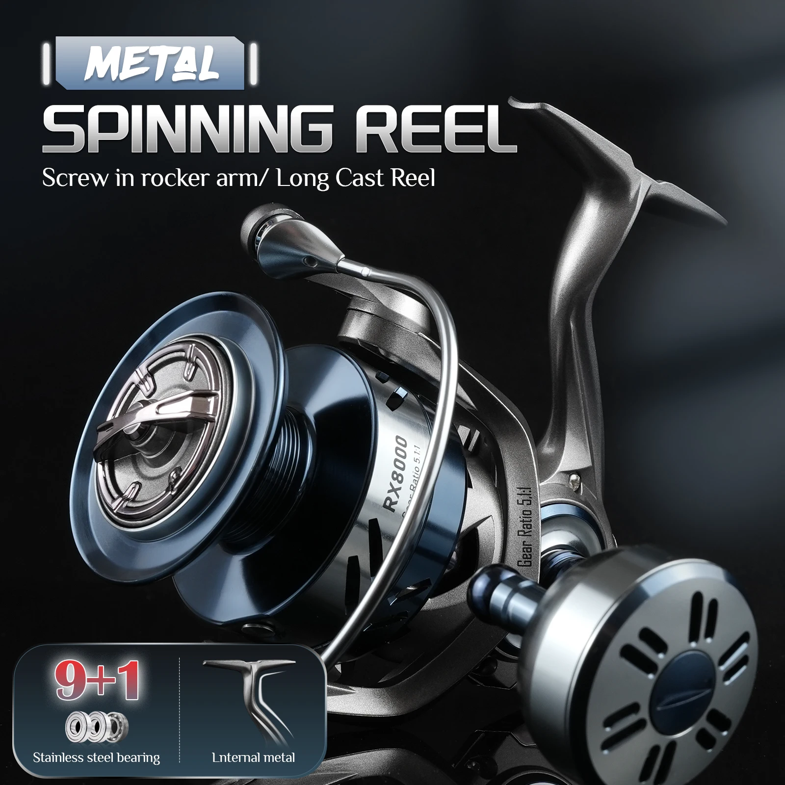 Carretes giratorios Rooblinos RX ultraligeros – arrastre pesado - imagen 3