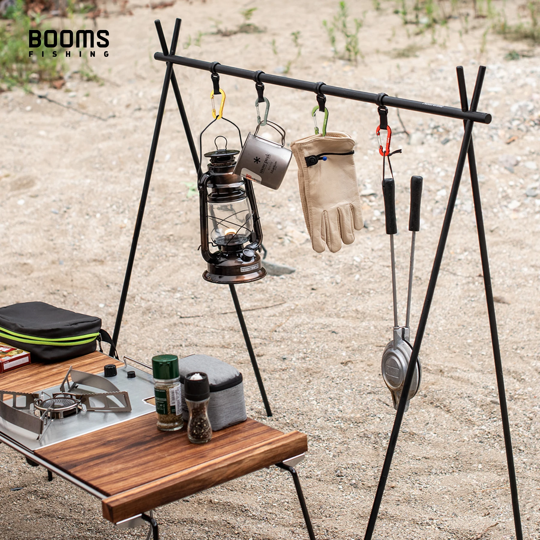 Booms Fishing CC5 mosquetón multiusos 10 Uds 2,7 pulgadas/7cm hebilla para acampar al aire libre llavero aluminio Caribeaner Clip accesorios de pesca - imagen 3