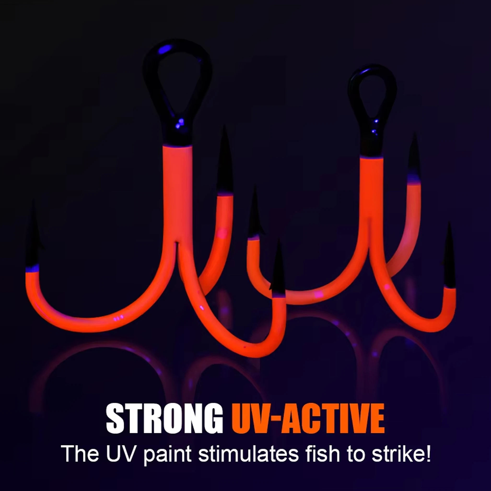 Anzuelos Stinger para Lucio de 9KM, aparejo de pesca con anzuelo triple pintado con UV para Swimbait, accesorios de señuelo suave de goma - imagen 2