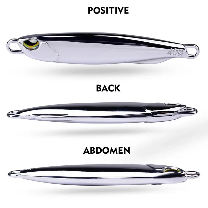 Señuelos con placa de hierro galvanizado, plantilla de Metal, 2 unidades, 15g, 20g, 30g, 40g, Lues de pesca, cebo duro con 2 ganchos, cuchara de agua salada, cebo biomimético - imagen 3