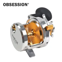 Carrete Baitcasting Jigging Lento con Arrastre Potente para Mar