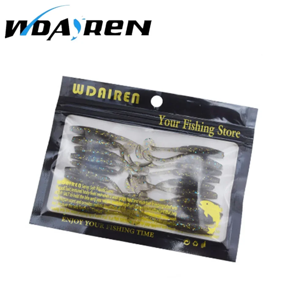 20 Uds señuelo de Pesca 5,6 cm/0,8g cola en T pez SwimBait gusano de plástico Pesca de carpa cebo Artificial suave Swimbait Accesorios de Pesca - imagen 3