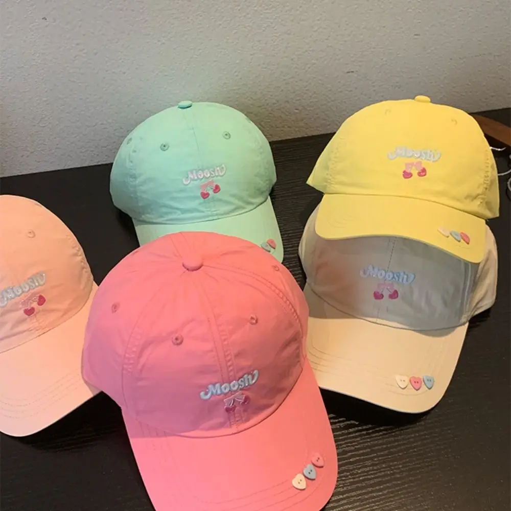 Sombrero para correr Gorra de béisbol de algodón cereza transpirable ajustable Casual sombrilla sombrero suave cómodo ala ancha gorra de cabeza grande Unisex - imagen 2