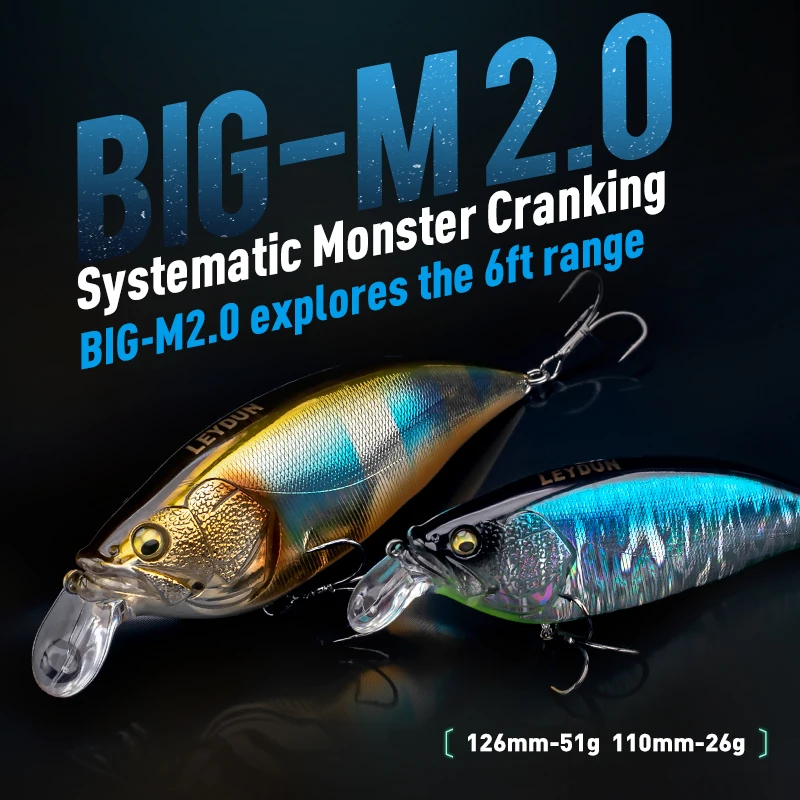 LEYDUN-Señuelos de pesca flotantes para pececillos, 126mm, 110mm, cebos duros de buena acción, Crankbaits de alta calidad, Wobblers, lubina, Swimbait