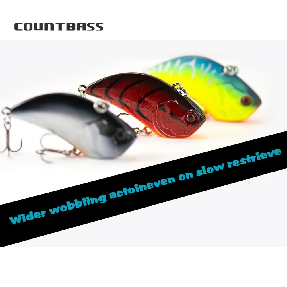 COUNTBASS 55mm 13,5g Vibraiton sonajero cebos de pesca de cuerpo duro señuelo Vibe sin labios Crankbait señuelo de pesca de pescador - imagen 4