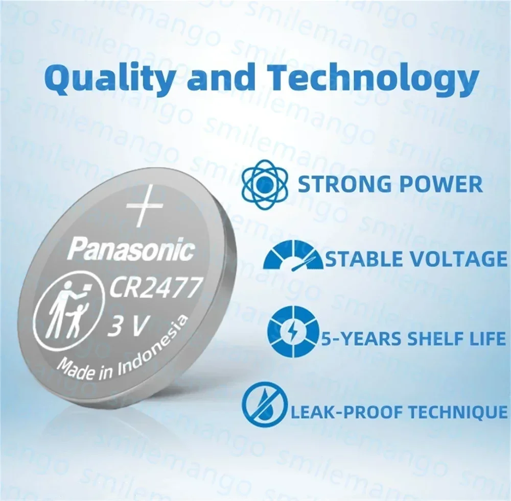 Batería Litio CR2477 Panasonic 3V – Botón para medidores e instrumentos - imagen 4