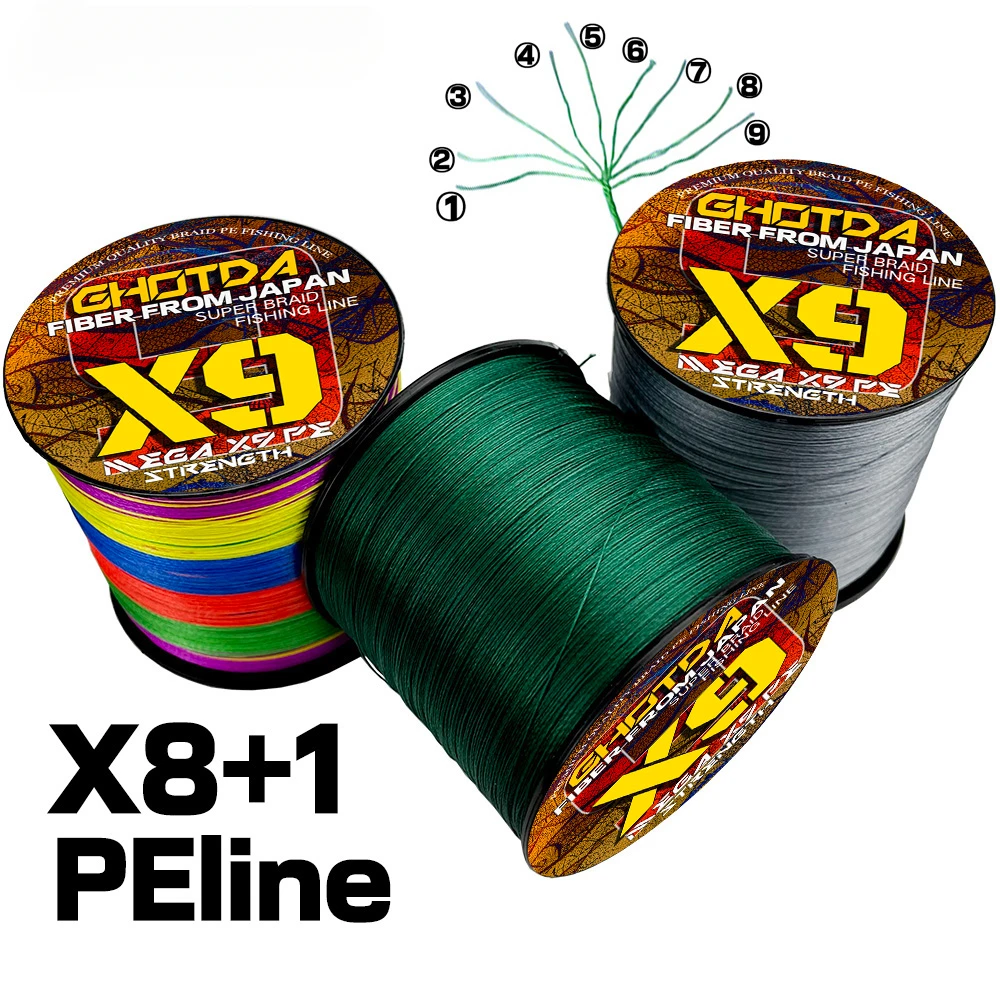Sedal de pesca X9 multifilamento, 9 hebras, 100M, 300M, 500M, 1000M, agua salada, superfuerte, duradero, suave - imagen 4