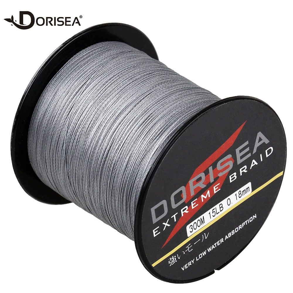 DORISEA-Hilo de pescar trenzado, multifilamento 300 PE, 4 hebras, 330 M/100% yardas