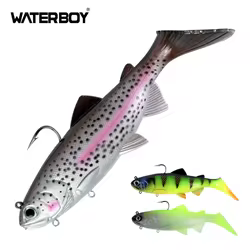 20cm 158g cabeza de plomo PVC cebo de pesca suave natación cebos artificiales cola en T señuelo suave de silicona Swimbait Wobblers con gancho