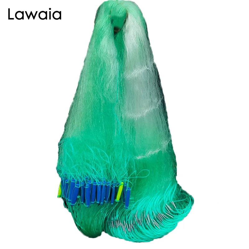 Lawaia 40M red flotante a prueba de explosiones red de pesca de tres capas red colgante red adhesiva de seda verde - imagen 5