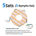 5 sets 5 nymphs rig