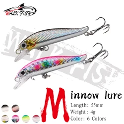 WALK FISH-señuelo de Pesca de pececillo hundido, 5,5 cm, 4g, trucha, cebo duro Artificial, Jerkbait, Wobblers, Crankbait, aparejos de carpa para lubina