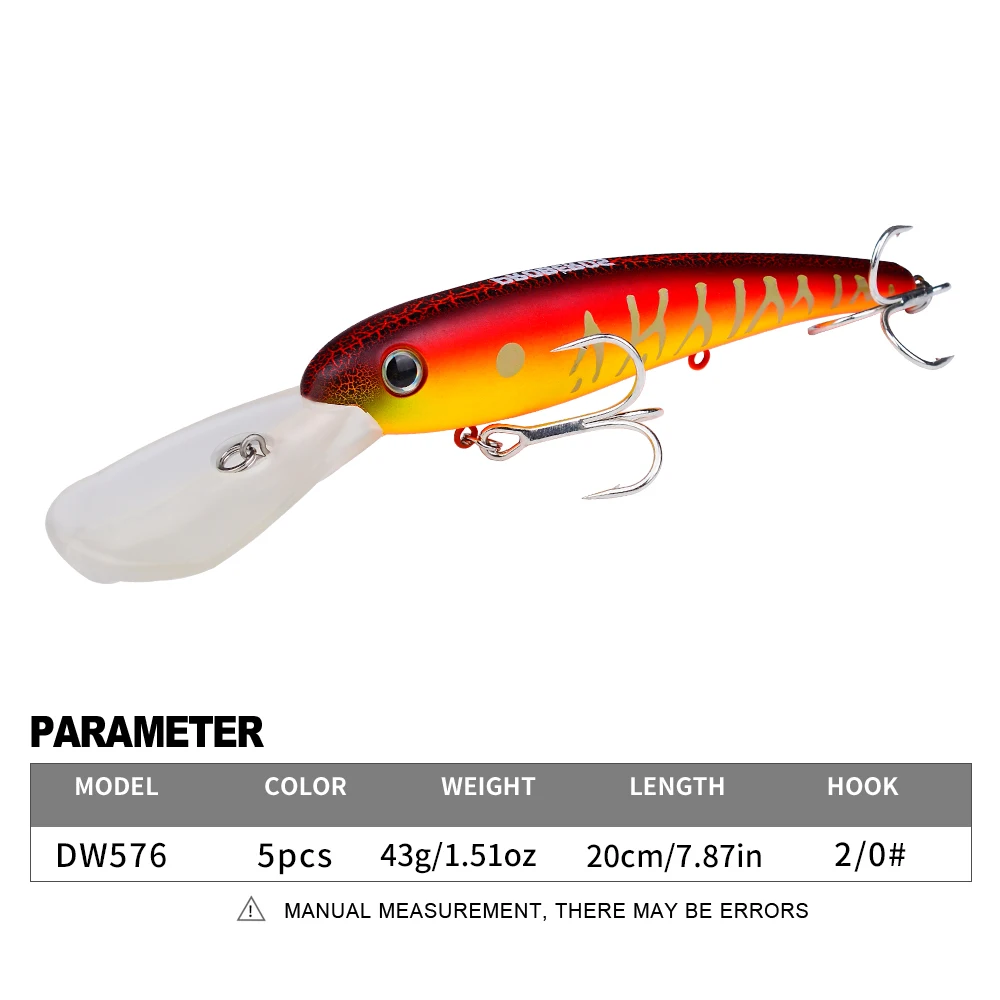 PROBEROS-Señuelos de Pesca flotantes Minnow Isca, cebo Artificial ruidoso, Wobbler duro, Swimbait, aparejos de pesca en el mar, 20cm-43g, 1PX - imagen 3
