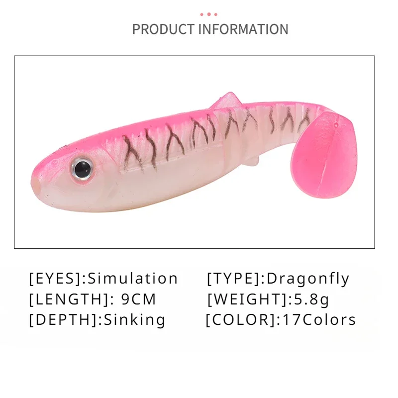 10 Uds. Cebo Lua 9cm 5,8g señuelo de pesca de imitación pintura en aerosol para pesca en el mar ojos de pez 3D cebo suave multicolor disponible corriente de río - imagen 2
