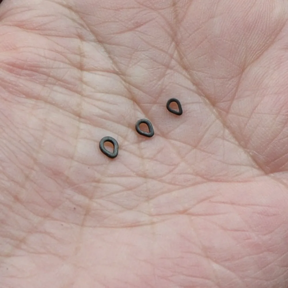 Conector de pez de Metal negro 2025, anillo de aplanamiento, aparejos de línea, anillos divididos de pesca, círculo antidomeno, elipse, giratorio, pesca a presión - imagen 5