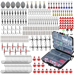 Kit Accesorios de Pesca con Caja – Ganchos, Giratorios y Plomos