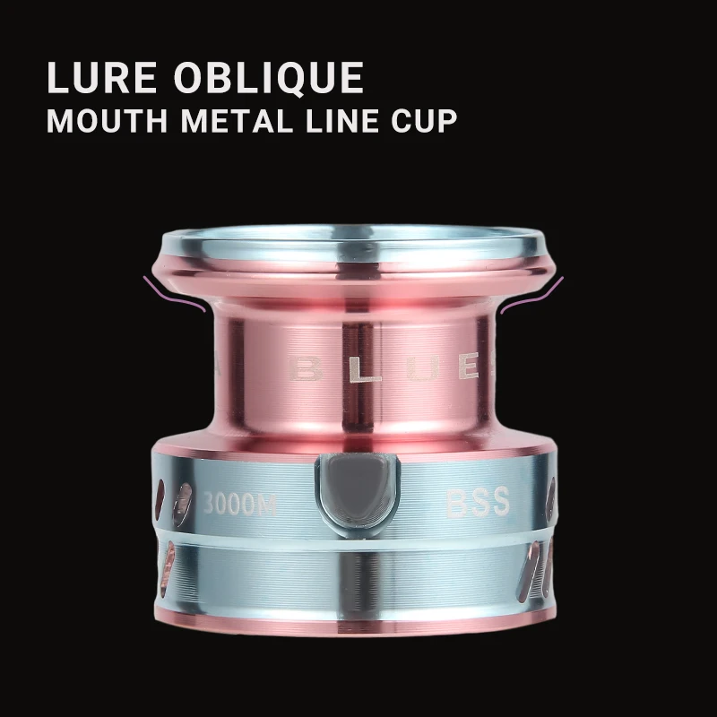 Carrete de pesca giratorio azul y rosa, 1500-4000, relación de engranaje 5,2: 1, arrastre máximo de 8kg, suave y sensible para fundición de larga distancia - imagen 4