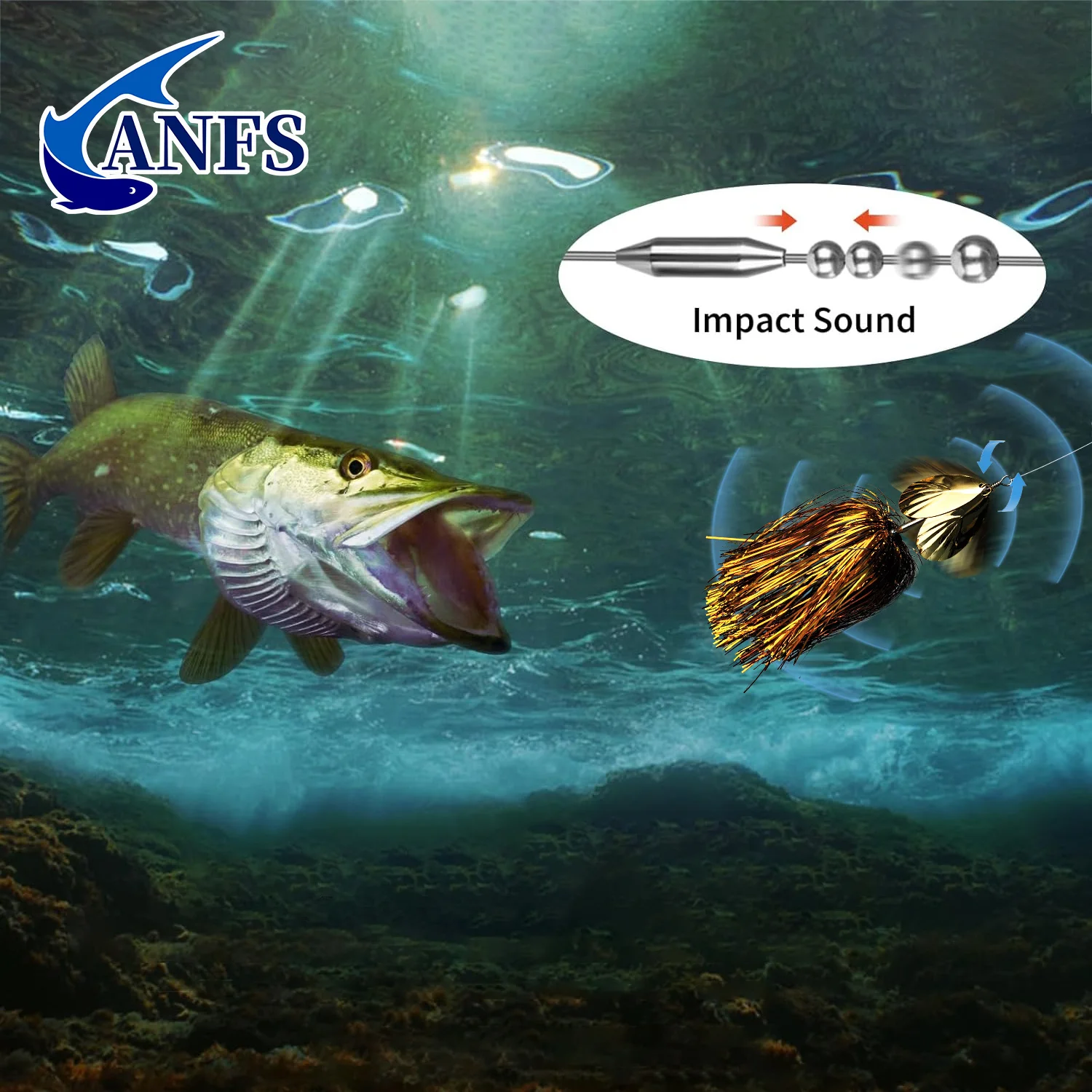 ANFS Mosky Pike Spinner Bucktail – Señuelo metal pesado para lucio - imagen 4