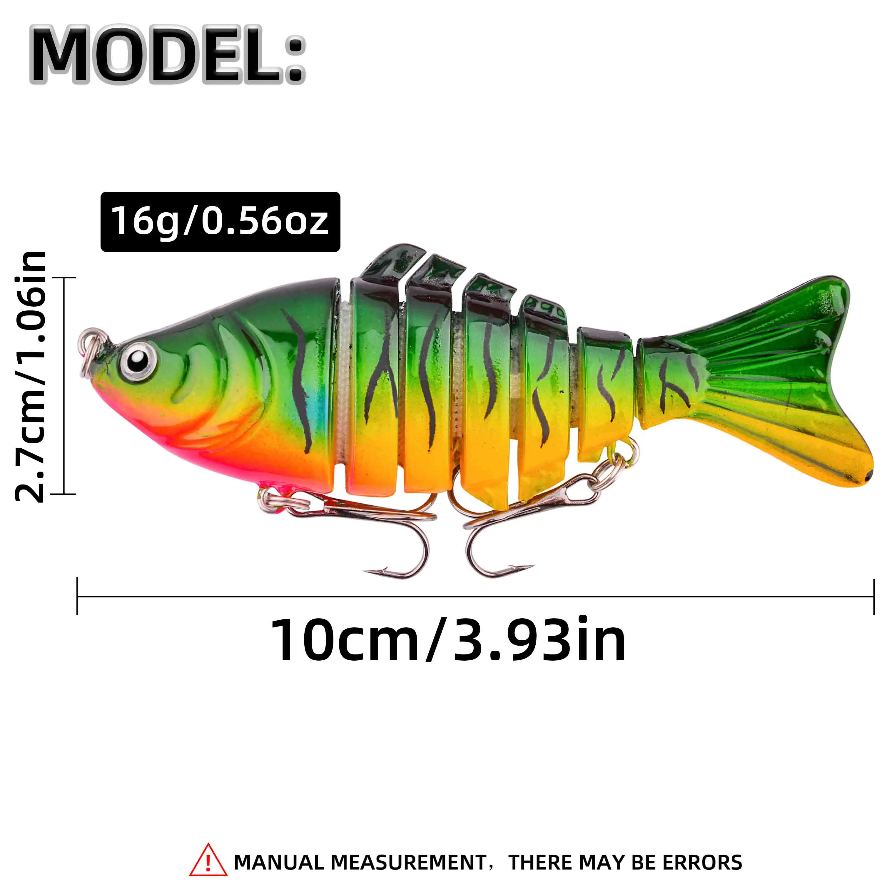 10 Uds Wobblers Pike Señuelos de Pesca 16g secciones artificiales multiarticuladas cebo duro Artificial Trolling Pike herramientas de pesca de carpa - imagen 4