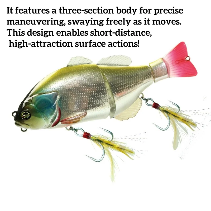 Swolfy Swimbaits 16cm 70g señuelo de pesca cebo de natación articulado cebo gigante flotante lento para cebo grande bajo atún GT - imagen 4