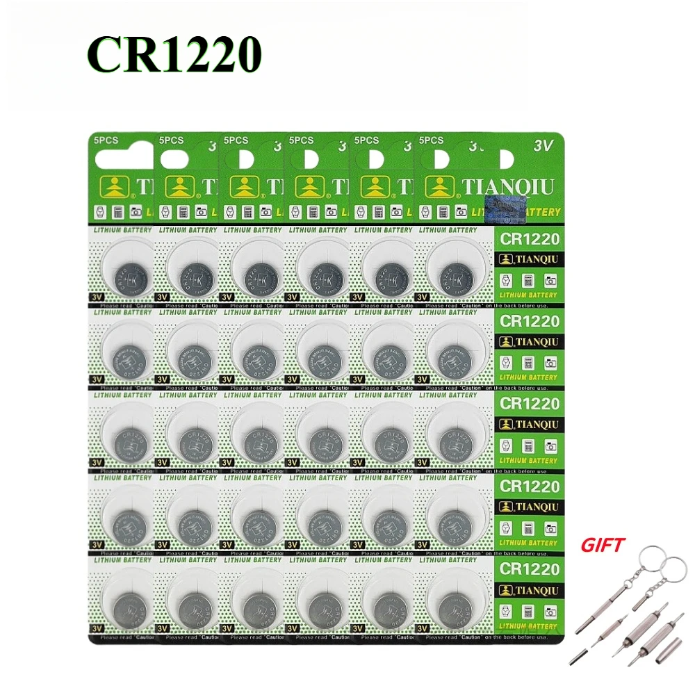 Pila botón CR1220 3V litio para báscula pesca y electrónica