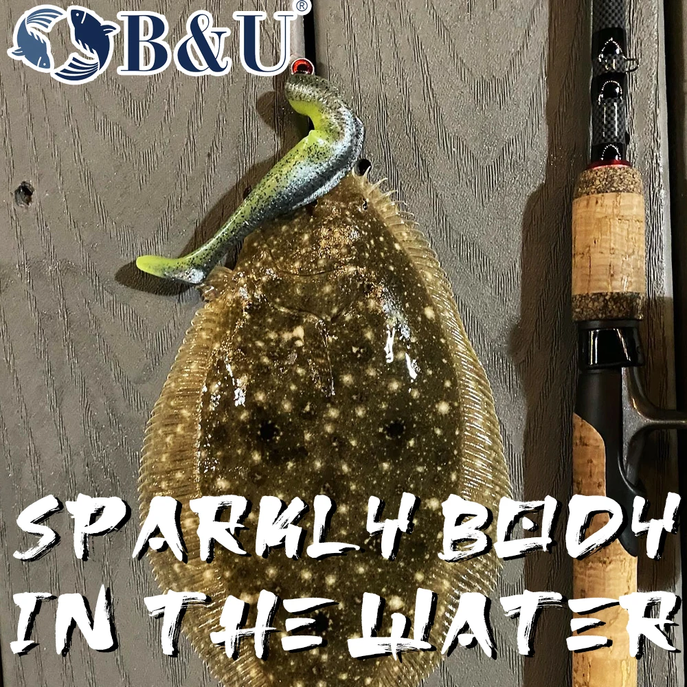 B & U-cebos blandos flotantes para pesca en agua salada marina, Wobblers de silicona Artificial, Wobblers, sábalo marino, 80mm, envío gratis - imagen 3