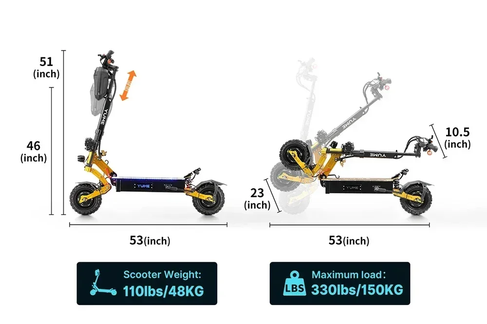 YUME X11 Scooter eléctrico 60V 6000W pesca todoterreno Bluetooth - imagen 3
