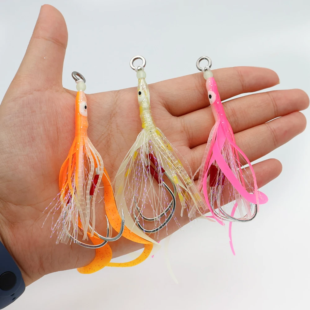 Faldas de calamar luminosas Ellllv con anzuelos assist slow jigging - imagen 4