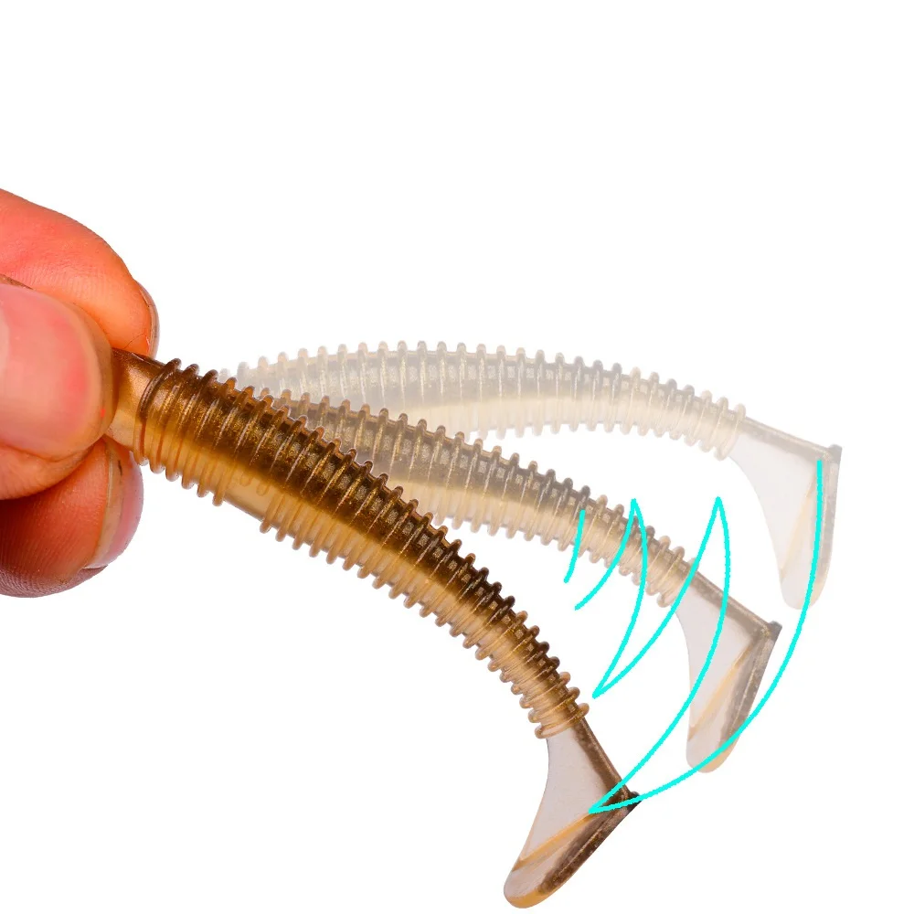 10 Uds 50 Uds señuelo suave cebo de gusano de silicona 6cm 7cm 7,5 cm Jigging Wobblers señuelo de pesca Swimbaits artificiales para aparejos de carpa lubina - imagen 5