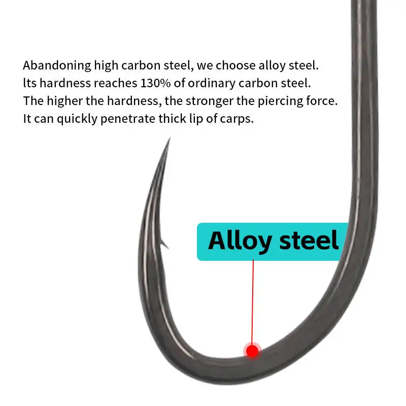 10PCS Karpervissen Haak voor Hair Rig Chod Rig Micro Prikkeldraad Maat 2/4/6/8 PTFE Coating Ultra Sharp Karper Haak Visgerei Apparatuur - imagen 2
