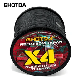 Línea de Pesca Trenzada de 4 Hilos de 300M/500M, 0.11mm-0.5mm, para Pesca en Mar/Hielo/Río/Roca, Equipo de Pesca al Aire Libre, 4.8/8.3/16.2/22.6/27.2/36.8kg