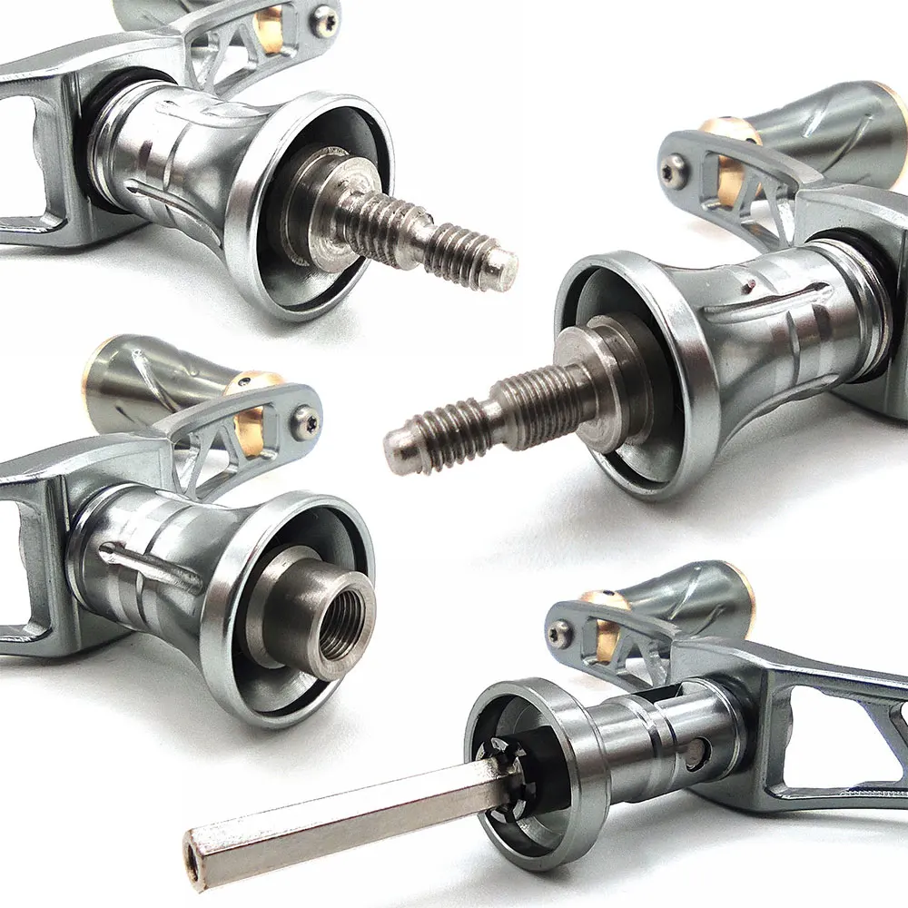 Mango de doble agarre de Metal ligero para SHIMANO y DAIWA, perillas de carrete de pesca giratorio con rodamientos, mangos dobles para carrete de pesca - imagen 5