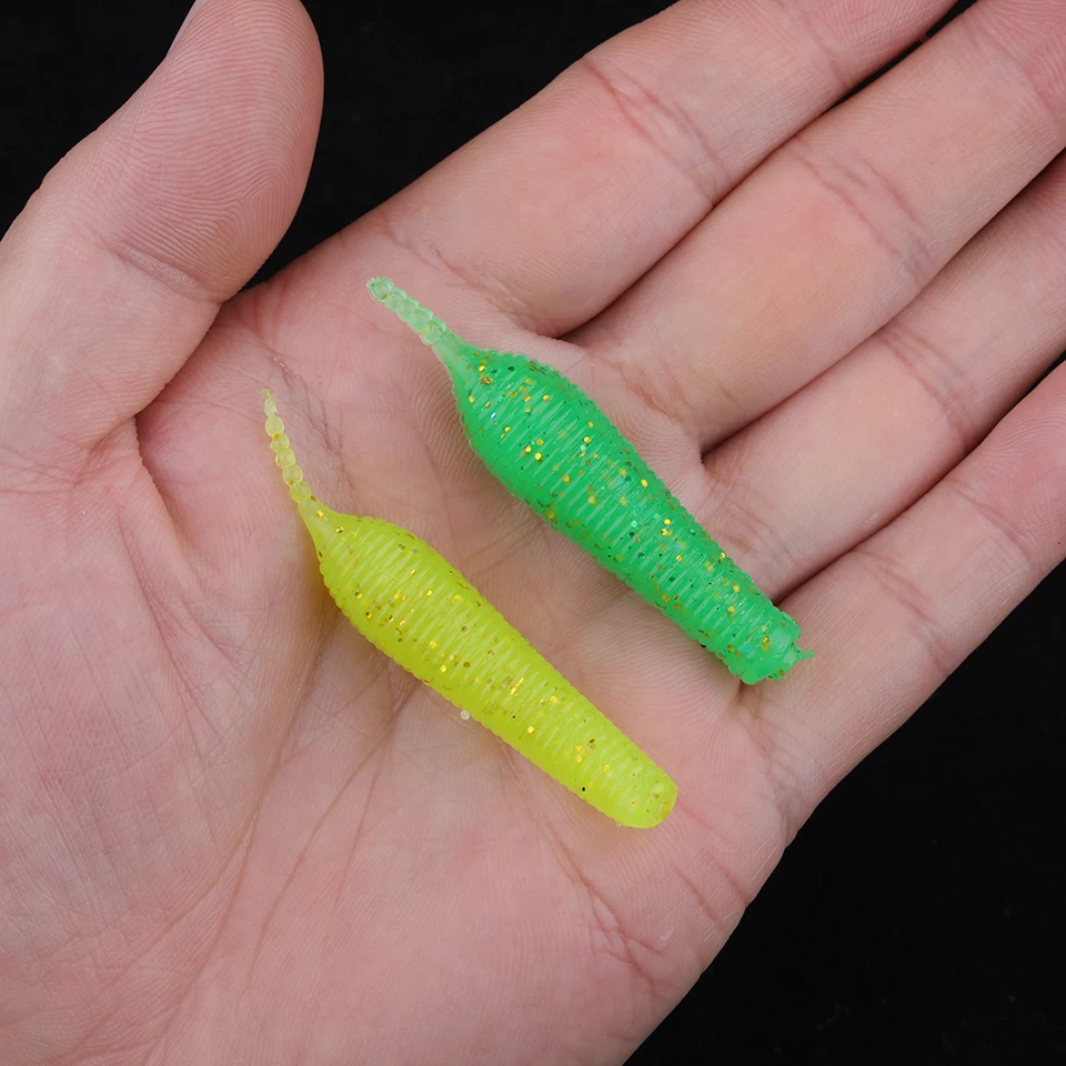 WALK FISH-Señuelos de pesca suaves flotantes, 6 uds., 55mm, 2,6g, cola de aguja TPR, cebo de gusano, Wobblers, camarones, Lucio Artificial, aparejos de lubina - imagen 5