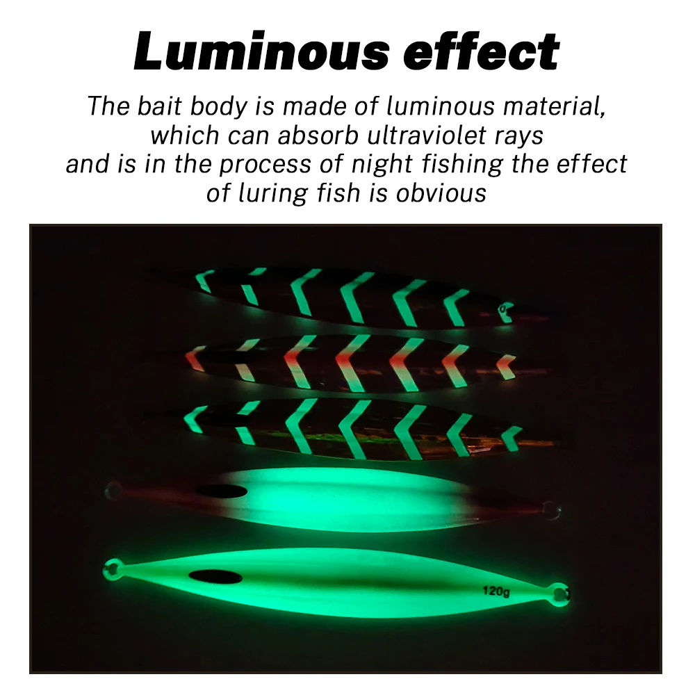 TOLU nuevo plantilla de Metal de hundimiento lento 120g 150g 200g 250g 300g plantillas de caída de hundimiento lento de fundición larga señuelo de pesca de aguas profundas de agua salada - imagen 5