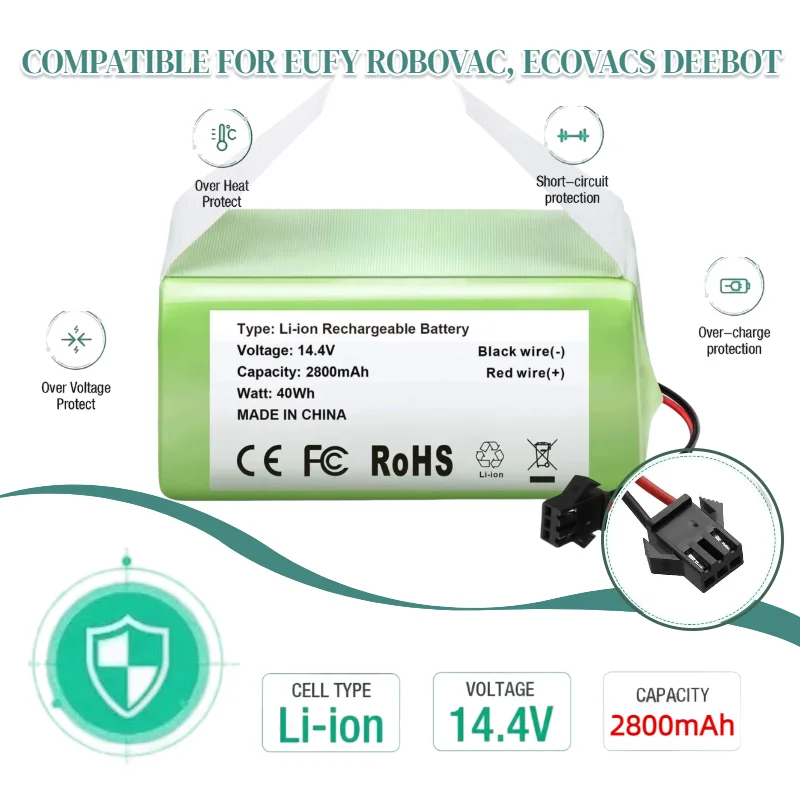 Batería eufy RoboVac 14,4V – Compatible 15C 15T 25C 30C 35C MAX - imagen 2