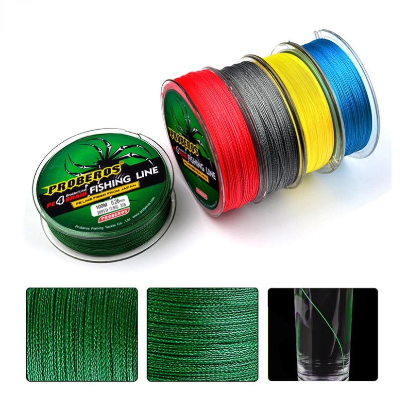 Sedal de pesca de 4 hebras, de multifilamento 6LB-100LB, tejido japonés de PE, hilo de pesca de carpa, trenzado japonés, 100M - imagen 5