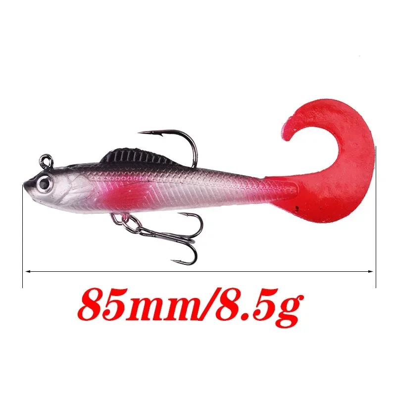 Juego de Señuelos de Pesca de colores mezclados, 6 uds., 8,5 cm, 8,5g, Jig Wobblers, cebos blandos, cebo Artificial de silicona, lubina, carpa, cuchara, aparejos de pesca - imagen 2