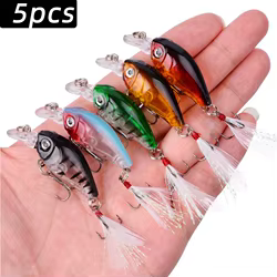 Crankbait duro pequeño con acabado láser – Ojos 3D y anzuelos triples