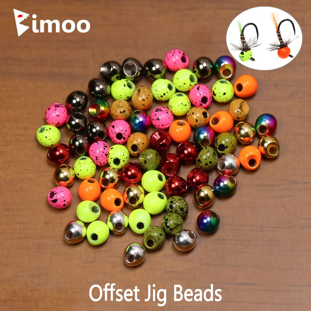 Bimoo 40 Uds 2,3 ~ 3,8mm cuentas de plantilla compensadas de hundimiento rápido forma de gota Jig Off Beads Material de atado de moscas para plantilla húmeda ninfa camarones Scud