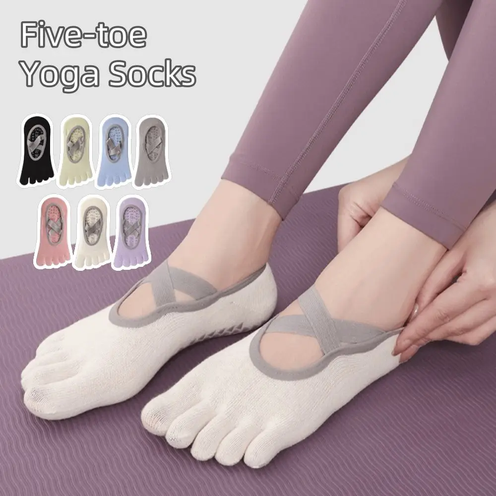 Calcetines de Yoga con agarre antideslizante suave, calcetines transpirables con absorción de impacto para Pilates y barcos, calcetines deportivos sin costuras para ejercicio en casa