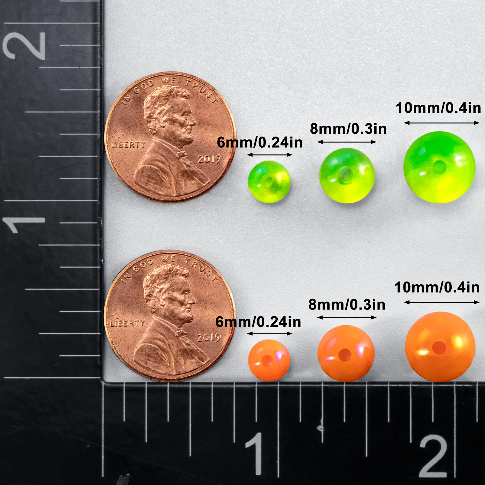 100pcs Fishing Beads Holographic Beads for Surf Fishing Rig Carolina Rig Walleye Spinner Rig Catfish Salmon 6mm 8mm 10mm - imagen 4